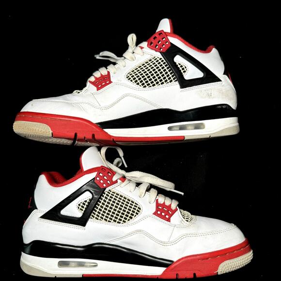 Size 10.5 - Nike Air Jordan 4 Retro OG Fire Red 2020 Men's Shoes - Picture 2 of 10